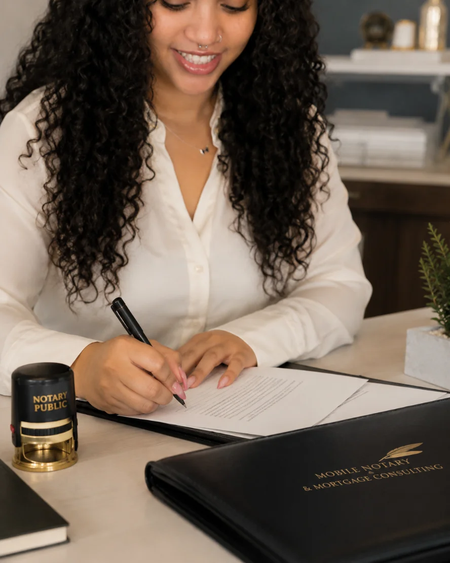 Mobile notary at work